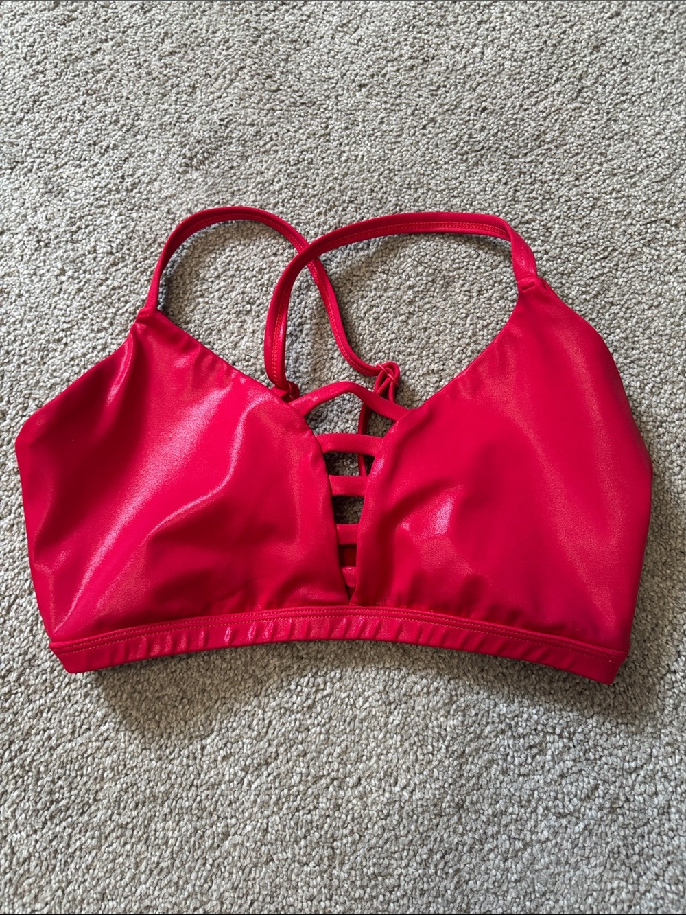 BuffBunny Red Strappy Sports Bra